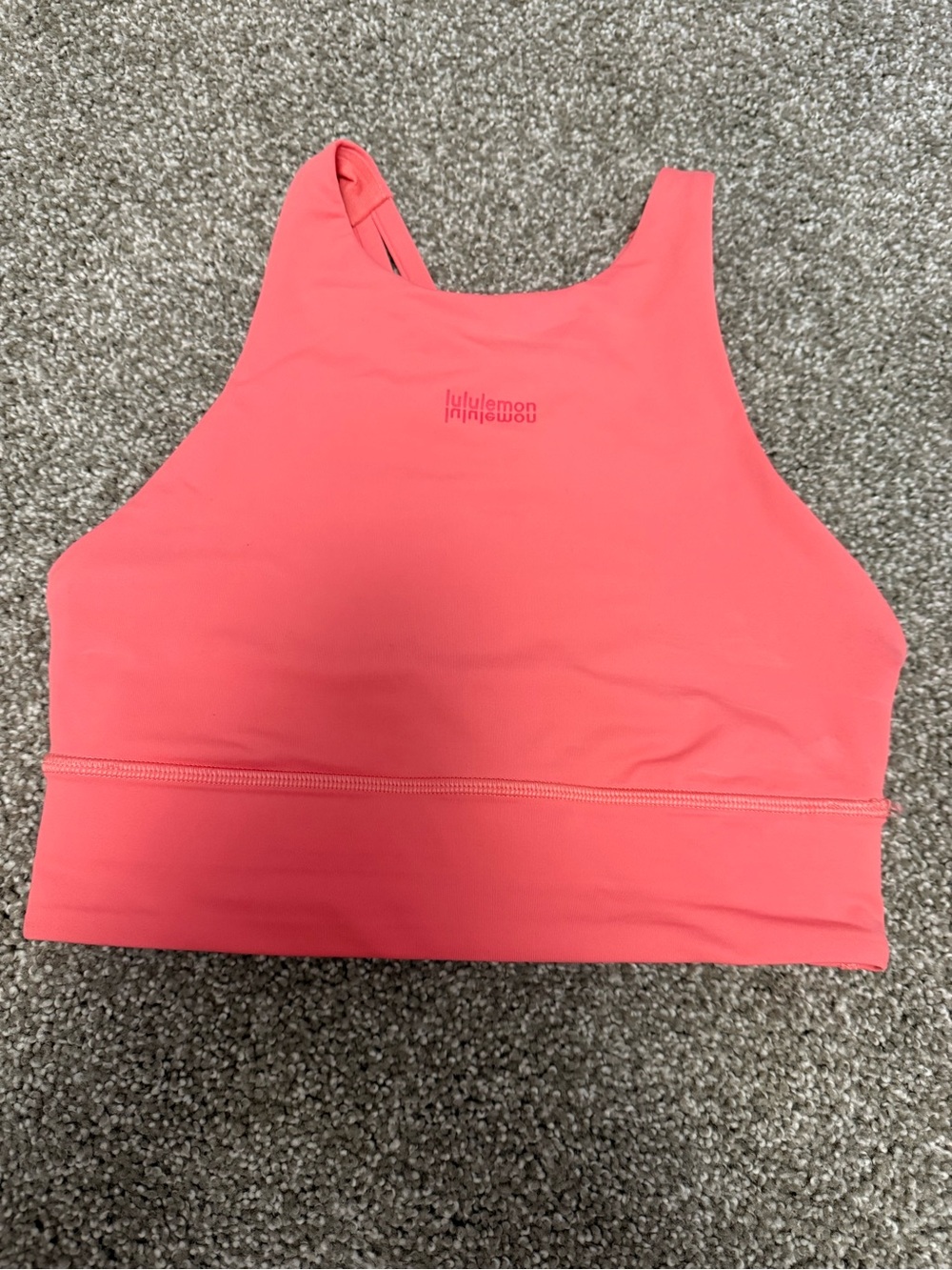 lululemon athletica Coral Pink High-Neck Sports Bra